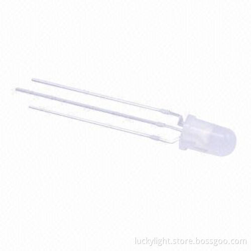 5mm High-efficiency Red/Yellow and Green Bi-color LED with Common Cathode Type, 625 and 570Nm
